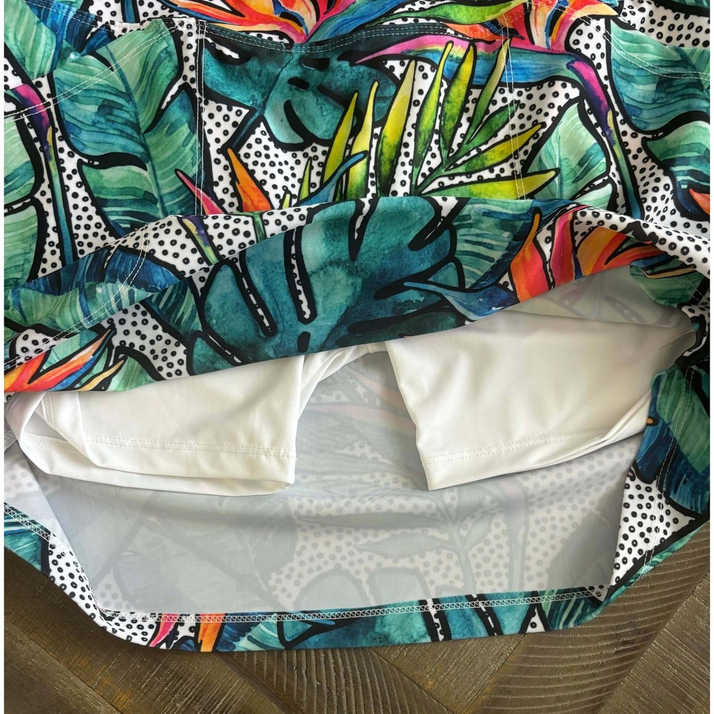 Skinz Skort Women's Tropical Bird of Paradise Polka Dot Athletic XS Tennis Golf - Picture 4 of 6